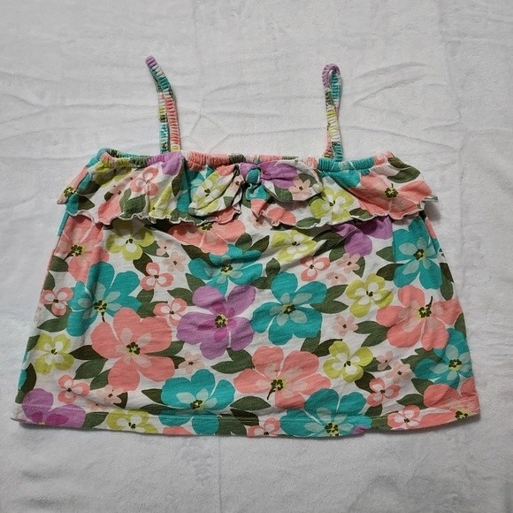 CARTER'S Big Girls' White & Multicolor Floral Print Loose Fit Cami Top 7 - Picture 1 of 6